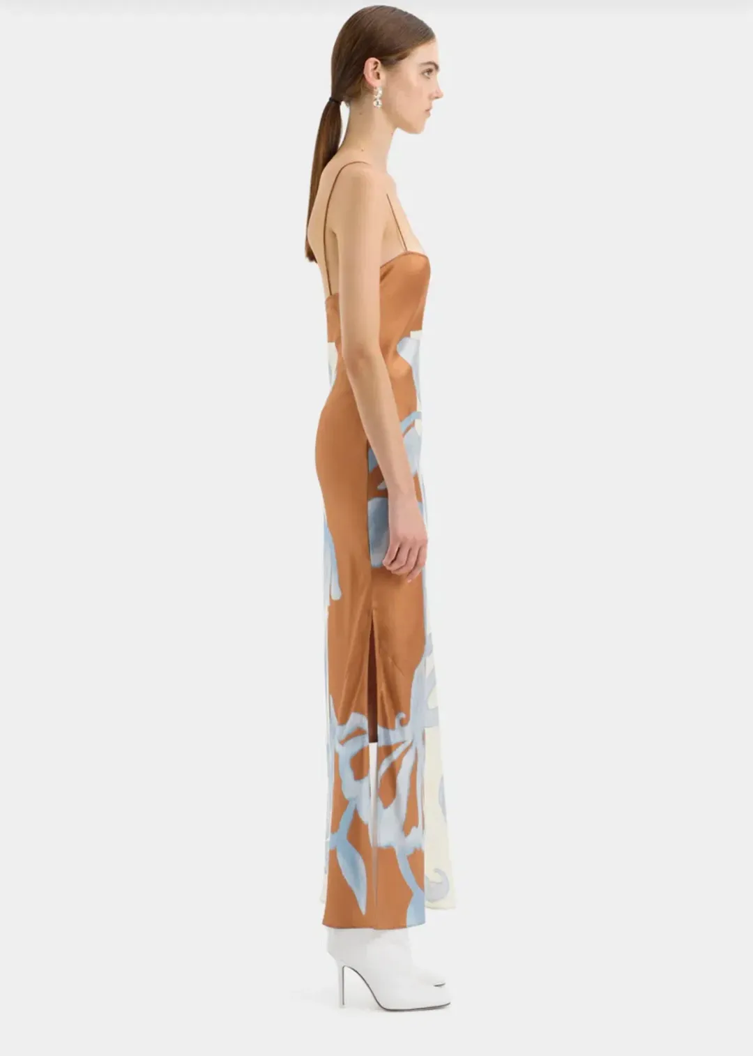 Sir the Label Sorrento Slip Dress Blue & Brown Sciarpa Print  Size 8 for rent on The Volte - main image