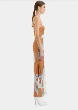 Sir the Label Sorrento Slip Dress Blue & Brown Sciarpa Print  Size 8 for rent on The Volte - image 2