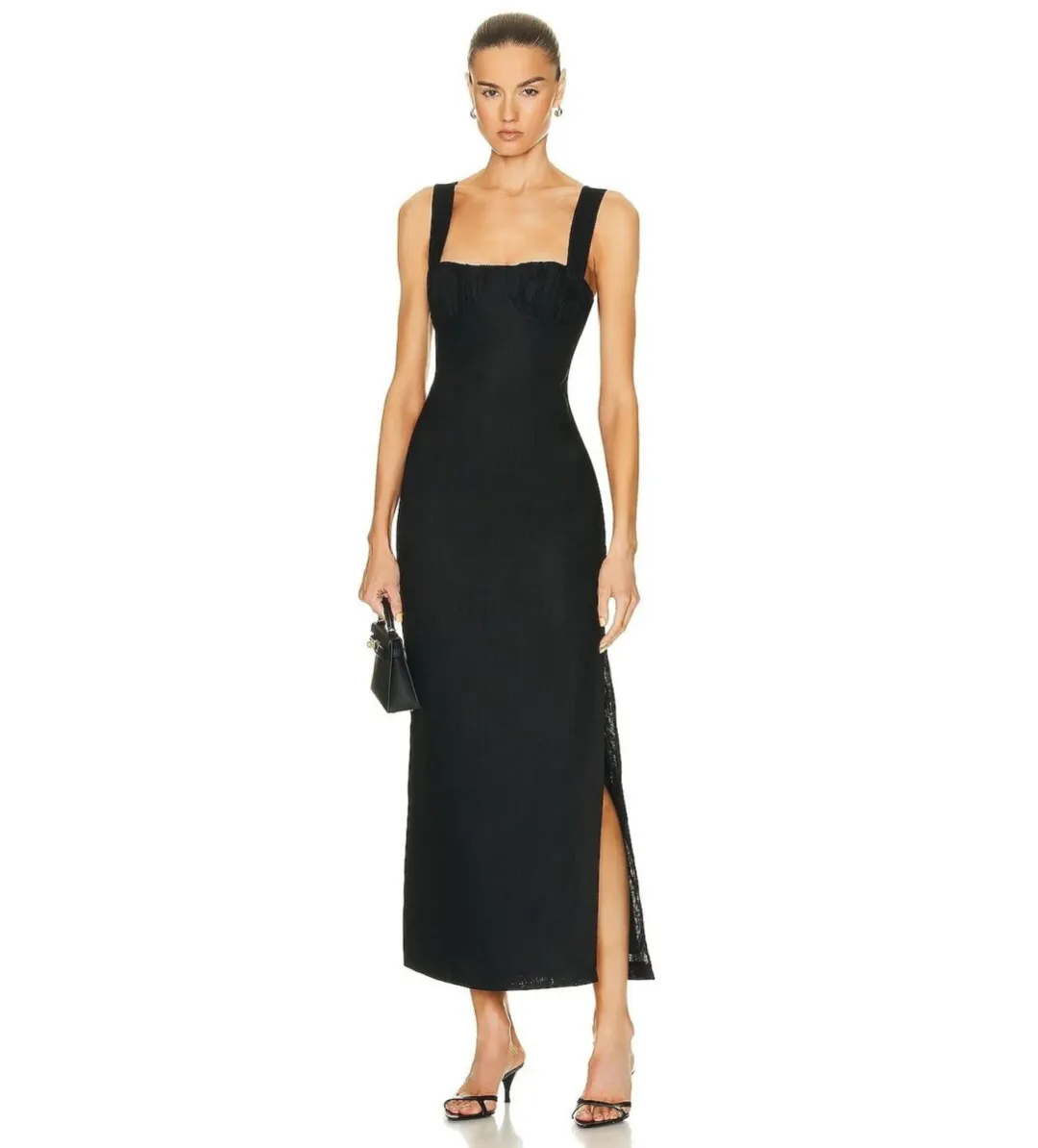 Sir the Label Bettina Midi Dress Black Size 8 for rent on The Volte - main image