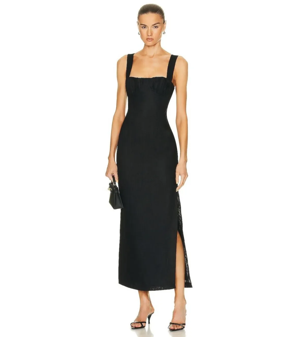 Sir the Label Bettina Midi Dress Black Size 8 for rent on The Volte - main image
