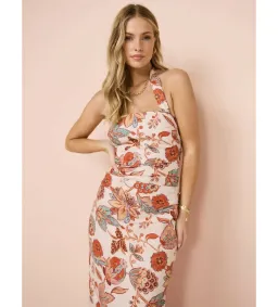 Sir the Label Noemi Halter Midi Dress Print Size 8 for rent on The Volte - image 3
