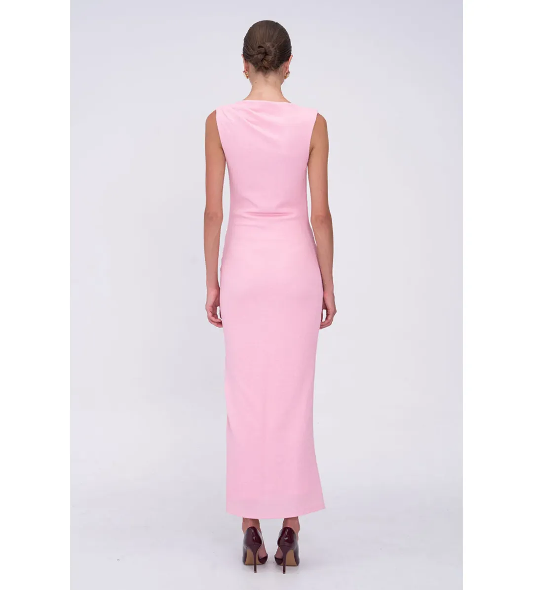 Suboo Jacqui Rouched Front Midi Dress Pink Size 8 for rent on The Volte - main image