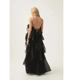 Aje Pandorea Layered Maxi Dress Black  Size 10 for rent on The Volte - image 2