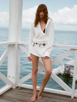 Sir The Label Zaria Shirt Dress Ivory Size 8  for rent on The Volte - image 1