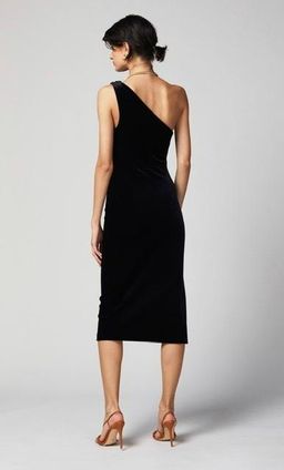 Bec and Bridge Oliviane Velvet Asymmetrical Midi Black Size 10 for rent on The Volte - image 2