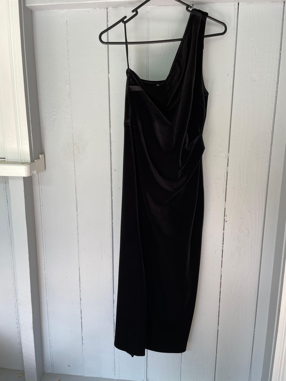 Bec and Bridge Oliviane Velvet Asymmetrical Midi Black Size 10 for rent on The Volte - main image