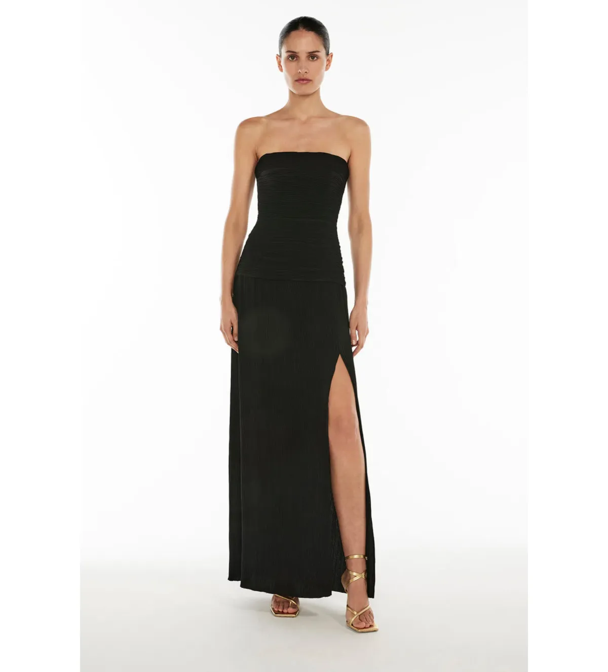 Manning Cartell Double Time Pleat Strapless Black Size 8 for rent on The Volte - main image