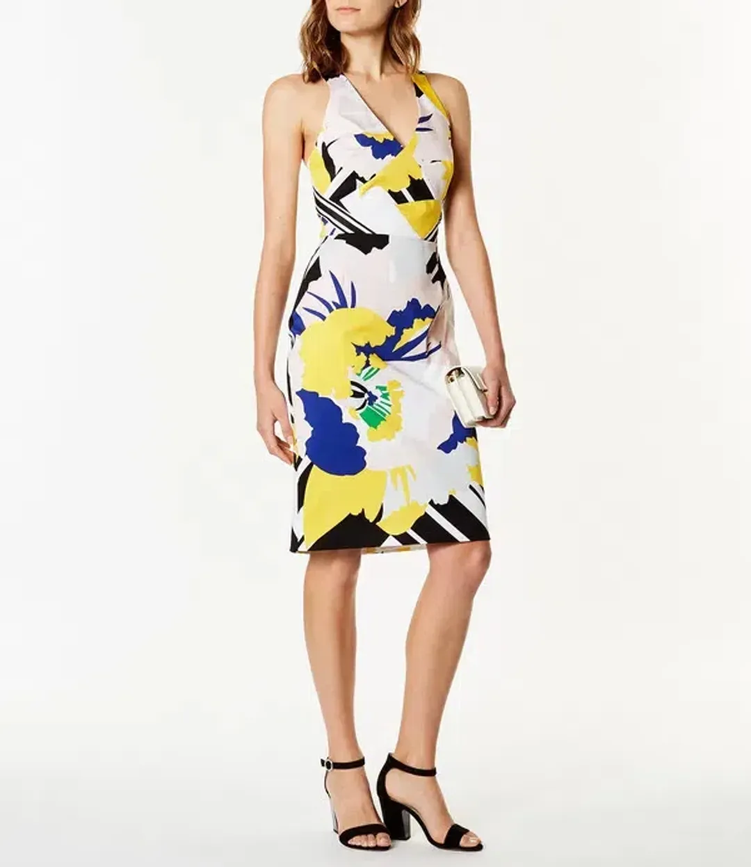 Karen Millen Short Pencil Dress Floral Size 16 for rent on The Volte - main image