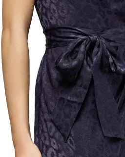 Ted Baker Zoeii Leopard Jacquard Asymmetric One Shoulder Dress Navy Size 5 / AU 16 for rent on The Volte - image 2