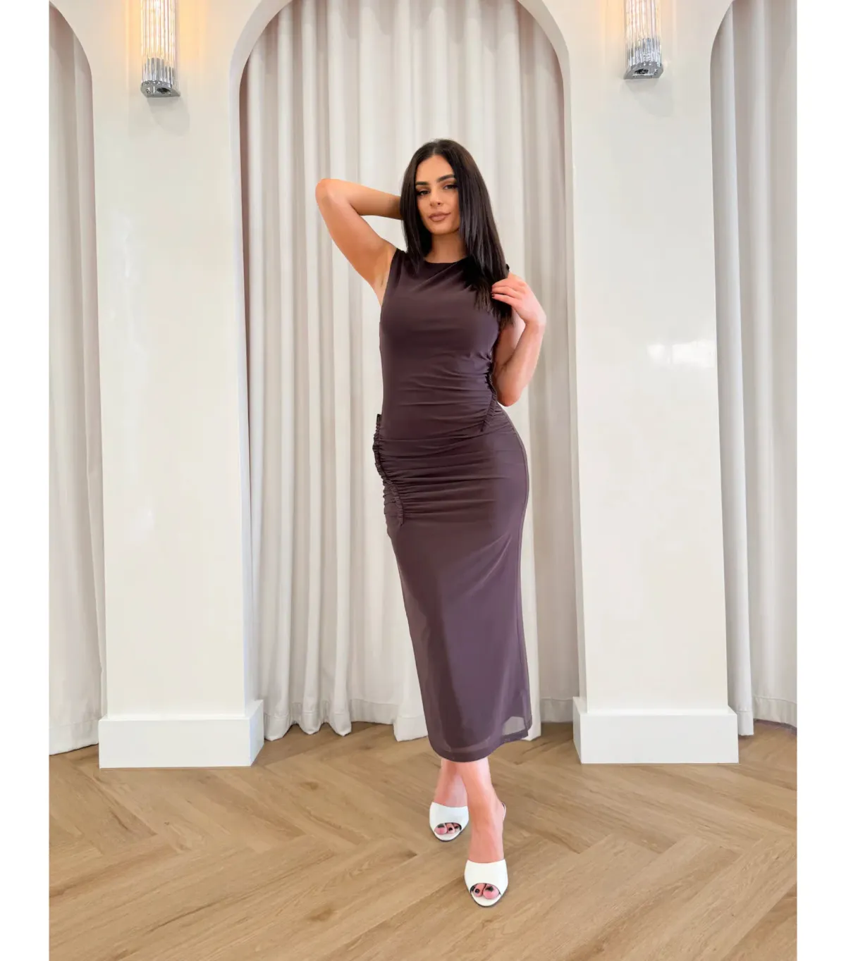 Misha Knox Dress Brown Size 10/M for rent on The Volte - main image