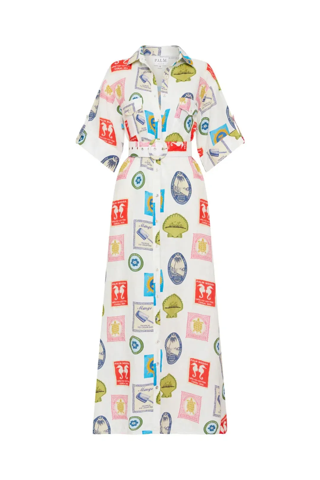 Palm Noosa Memento Maxi Dress in Holiday Stamp Size 8 for rent on The Volte - main image
