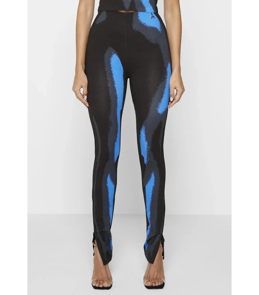 Maniere De Voir Body Print Racer Top and Pants White/Blue Size M / AU 10 for rent on The Volte - main image