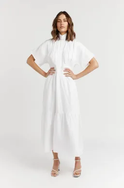 Dissh Elise Midi Dress White Size 12 for rent on The Volte - image 1