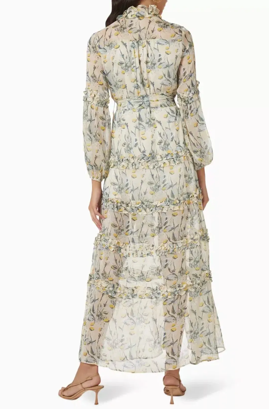 Elliatt Dress Mondrian Waist Tie Maxi Dress Floral Size XL / AU 14 for rent on The Volte - main image