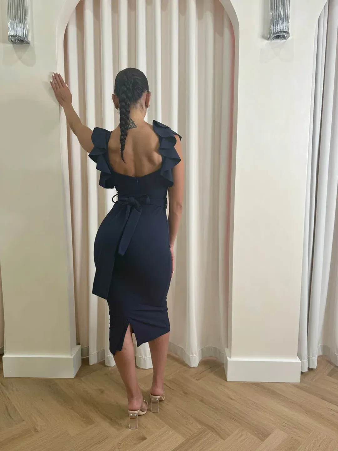 Pasduchas Pow Wow Midi Dress Black Size XS / AU 6 for rent on The Volte - main image