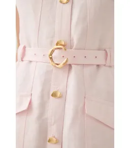 Aje Dulcet Logo Mini Dress Pastel Pink Size AU 12  for rent on The Volte - image 4