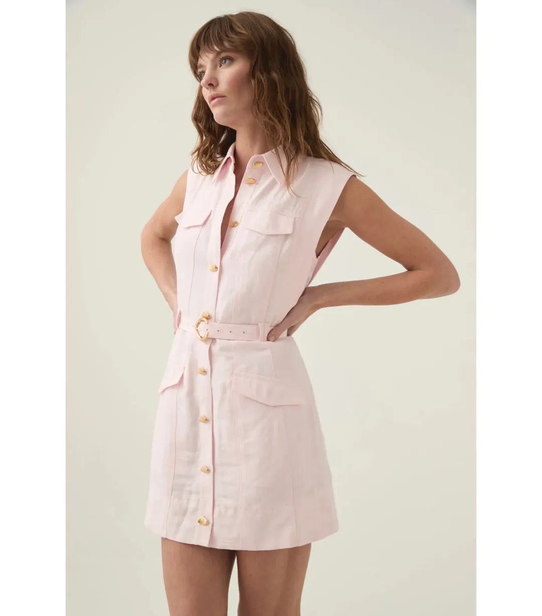 Aje Dulcet Logo Mini Dress Pastel Pink Size AU 12  for rent on The Volte - main image