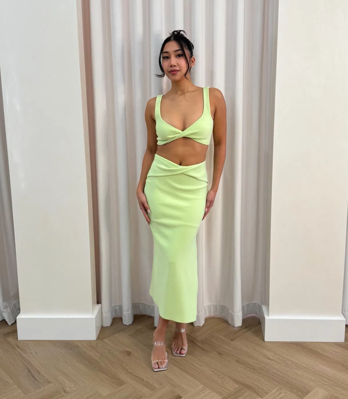 Bec & Bridge Clover Top and Midi Skirt Set Green Size XS / AU 6 for rent on The Volte - main image