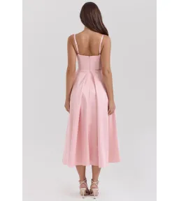 House of CB Tiffany Satin A-Line Midi Dress Parisian Pink Size S / AU 8 for rent on The Volte - image 5