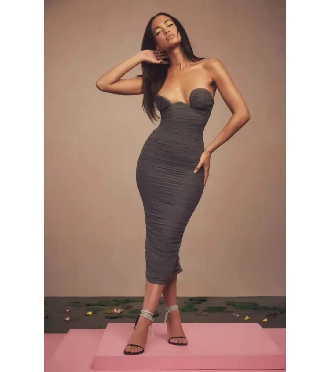 House Of Cb Cindy Strapless Ruched Body-con Dress Size S / AU 8  for rent on The Volte - main image