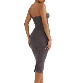 House Of Cb Cindy Strapless Ruched Body-con Dress Size S / AU 8  for rent on The Volte - image 4