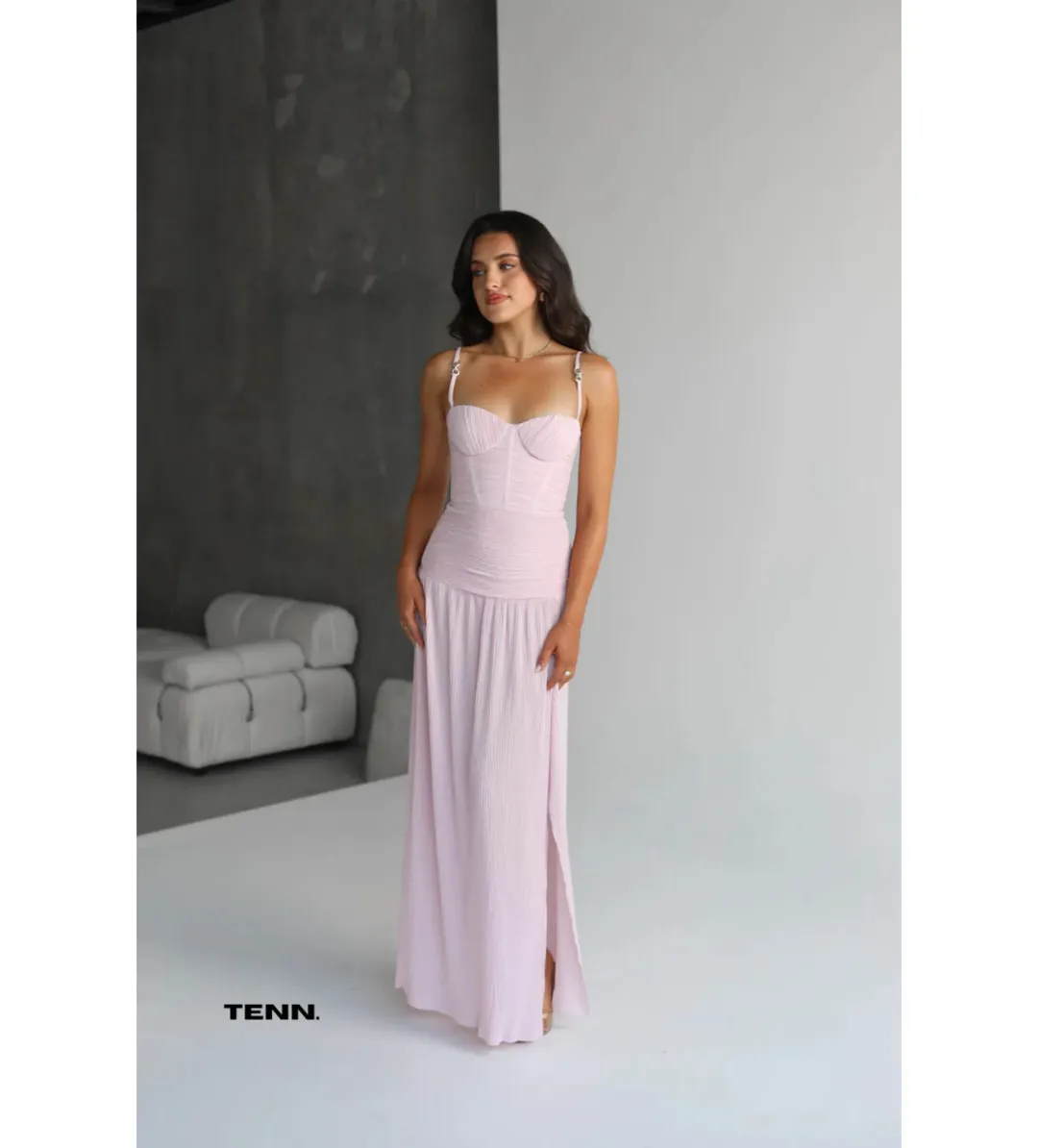 Manning Cartell Double Time Pleat Dress Hydrangea Pink Size 6  for rent on The Volte - main image