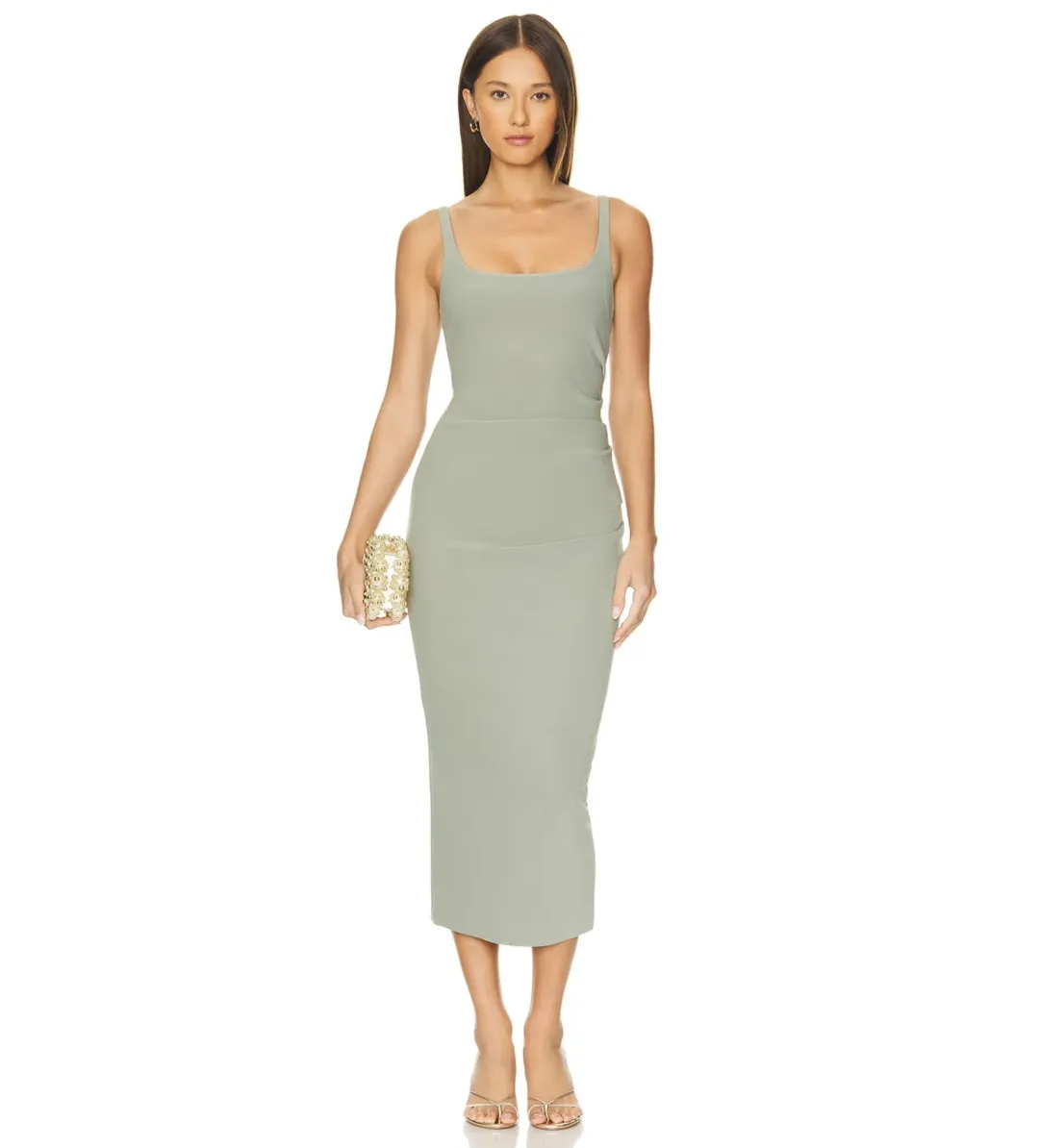Bec & Bridge Be Mine Square Neck Dress Sage Size XS/AU 6  for rent on The Volte - main image