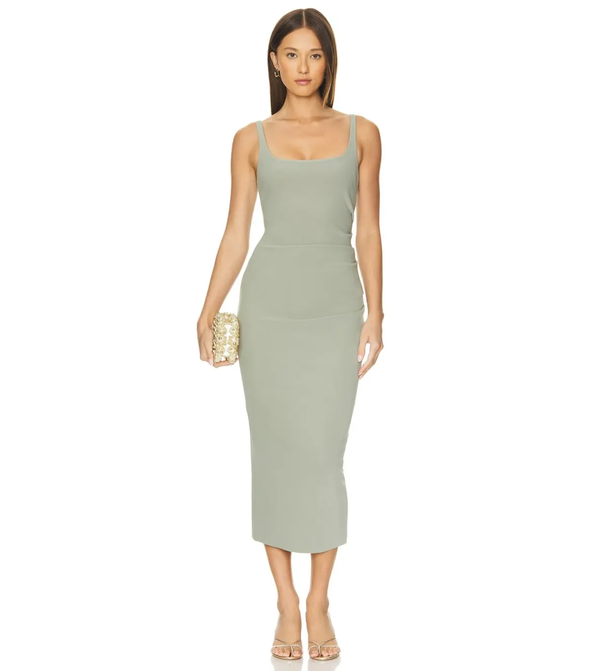Bec & Bridge Be Mine Square Neck Dress Sage Size XS/AU 6  for rent on The Volte - main image
