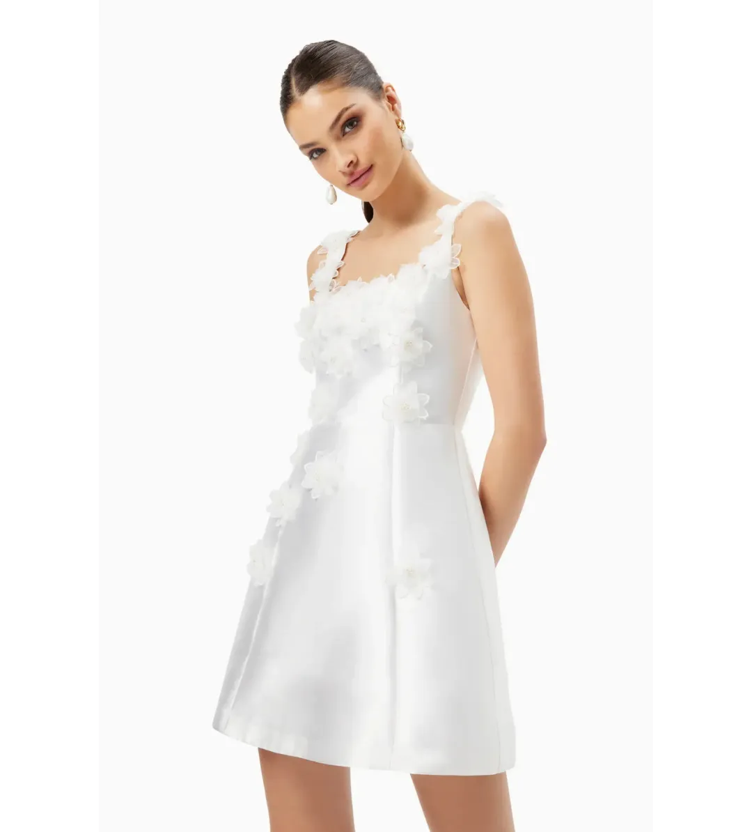 Elliatt Elder Floral Decal Applique White Size S / AU 8 for rent on The Volte - main image