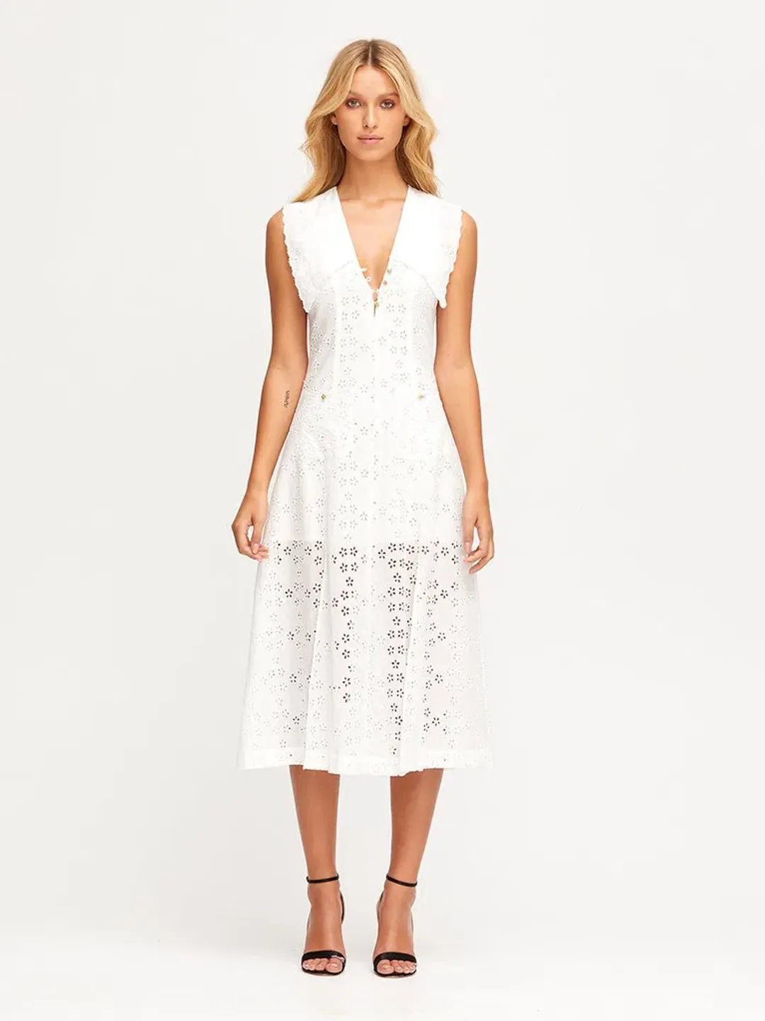 Alice McCall Wilde Grotto Midi Dress Porcelain White Size 4 for rent on The Volte - main image