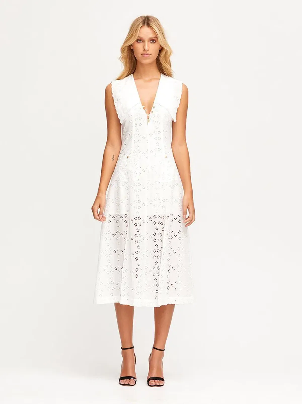 Alice McCall Wilde Grotto Midi Dress Porcelain White Size 4 for rent on The Volte - main image