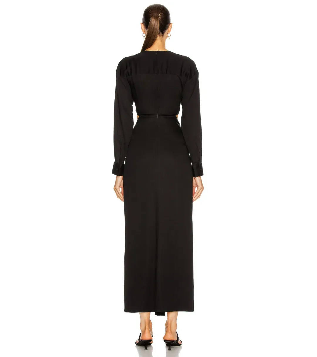Christopher Esber Ruched Disconnect Shirt Dress Black Size AU 4 for rent on The Volte - main image