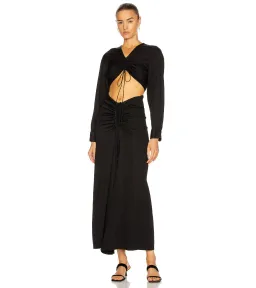 Christopher Esber Ruched Disconnect Shirt Dress Black Size AU 4 for rent on The Volte - image 1