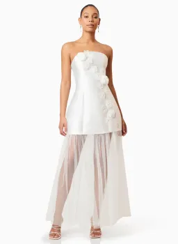 Elliatt Oleander Strapless Maxi Dress White Size S / AU 8 for rent on The Volte - image 1