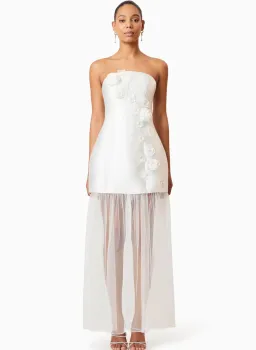 Elliatt Oleander Strapless Maxi Dress White Size S / AU 8 for rent on The Volte - image 8