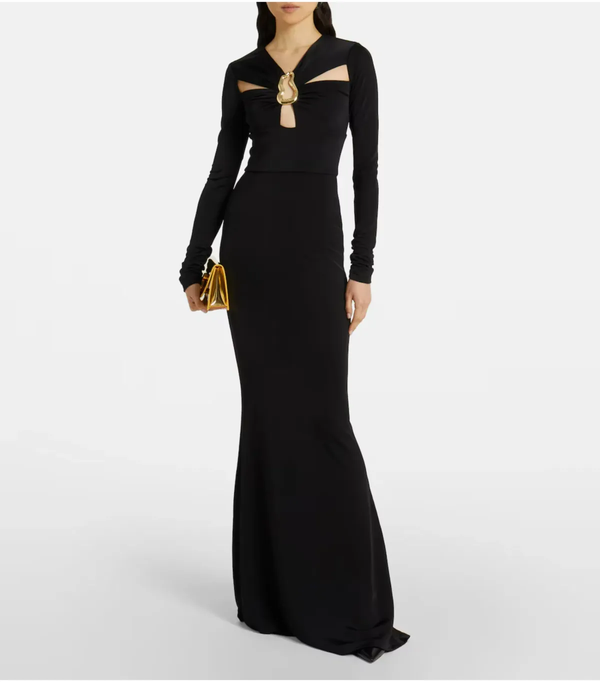 Rebecca Vallance Domenica Cut Out Gown Black Size AU 14 for rent on The Volte - main image