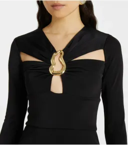 Rebecca Vallance Domenica Cut Out Gown Black Size AU 14 for rent on The Volte - image 3