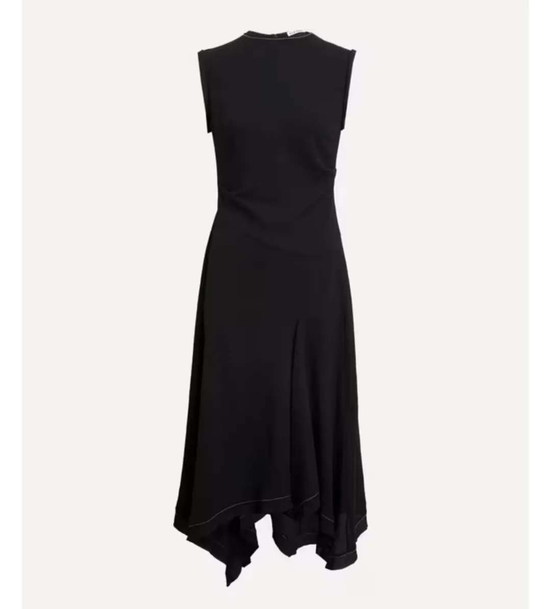 Acne Studios  Draped Midi Dress Black Size 10  for rent on The Volte - main image