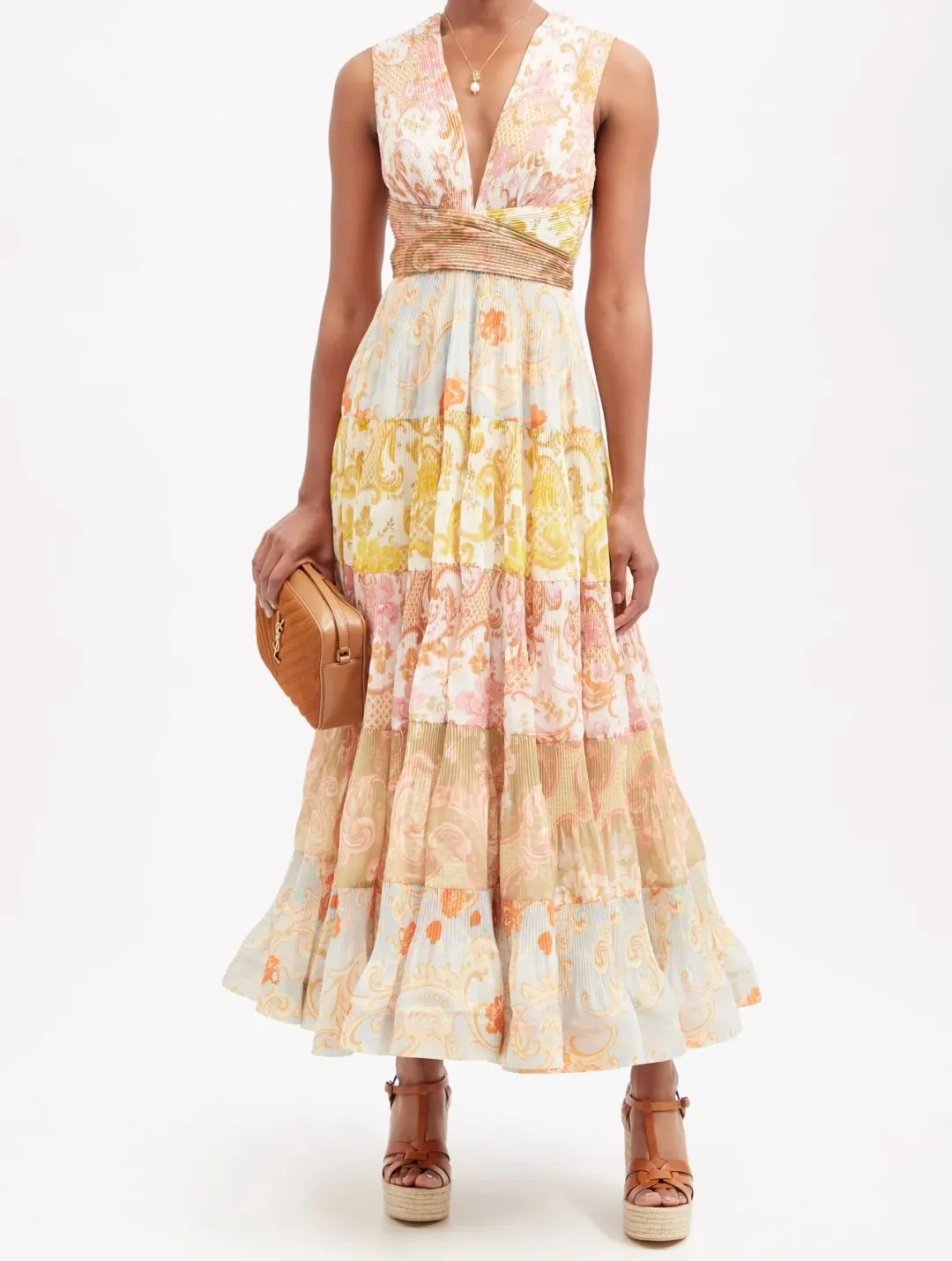 Zimmermann Postcard Pleated Midi Dress for rent on The Volte - main image