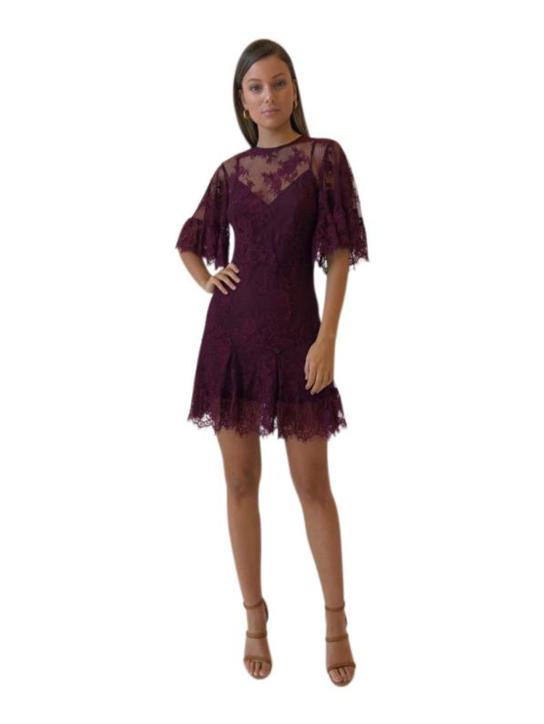 Talulah Blind Love Mini Dress Burgundy Size 6 for rent on The Volte - main image