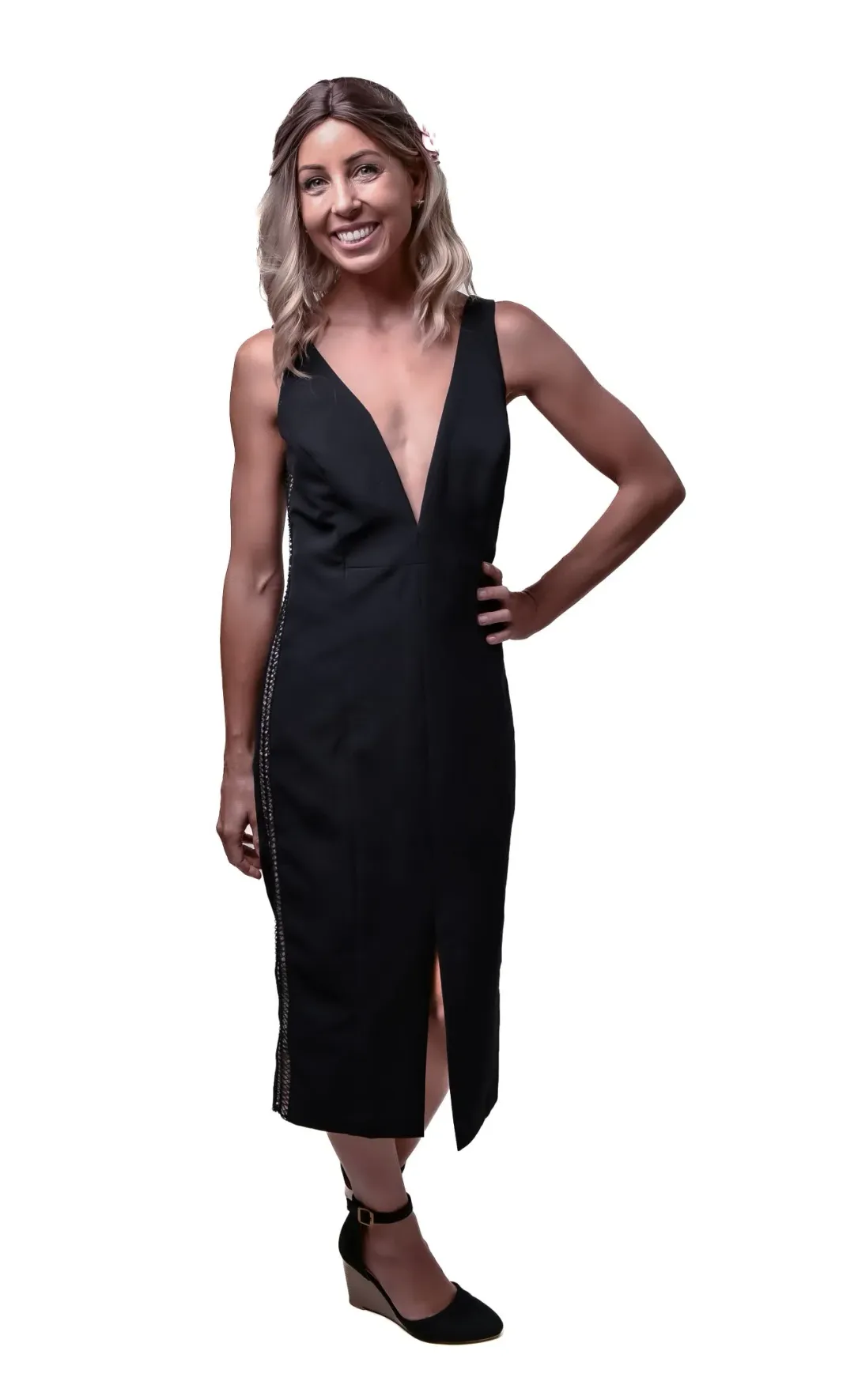 Bardot Bodycon Midi Dress Black Size 12 for rent on The Volte - main image