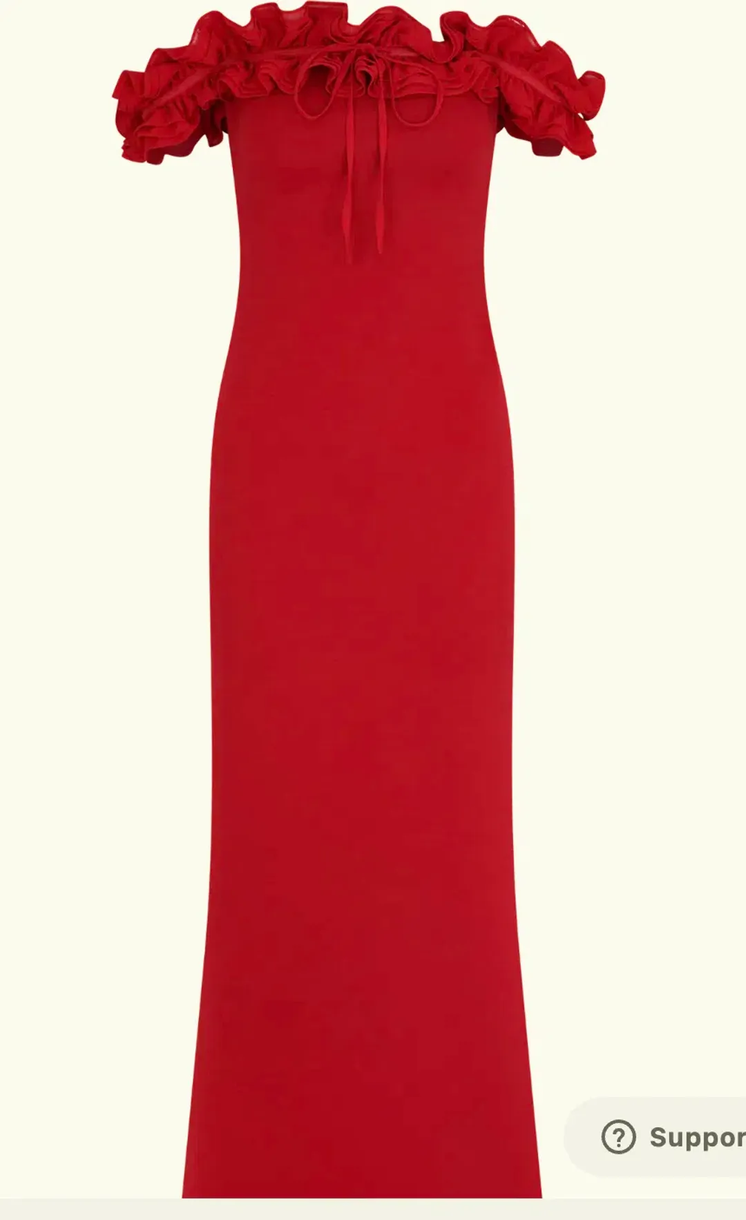 Nova - Ruffle Off Shoulder Maxi Dress - Ruby for rent on The Volte - main image