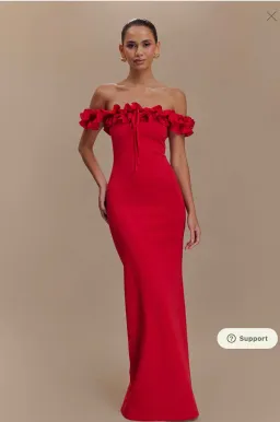 Nova - Ruffle Off Shoulder Maxi Dress - Ruby for rent on The Volte - image 1