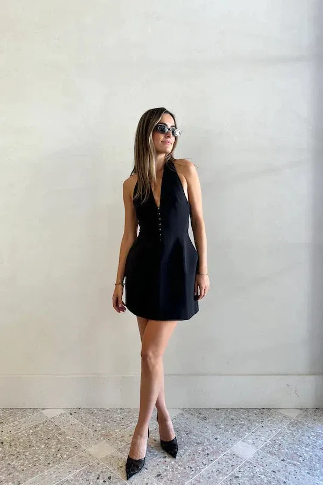 Camilla & Marc Petra Mini Dress Black Size 10 for rent on The Volte - main image
