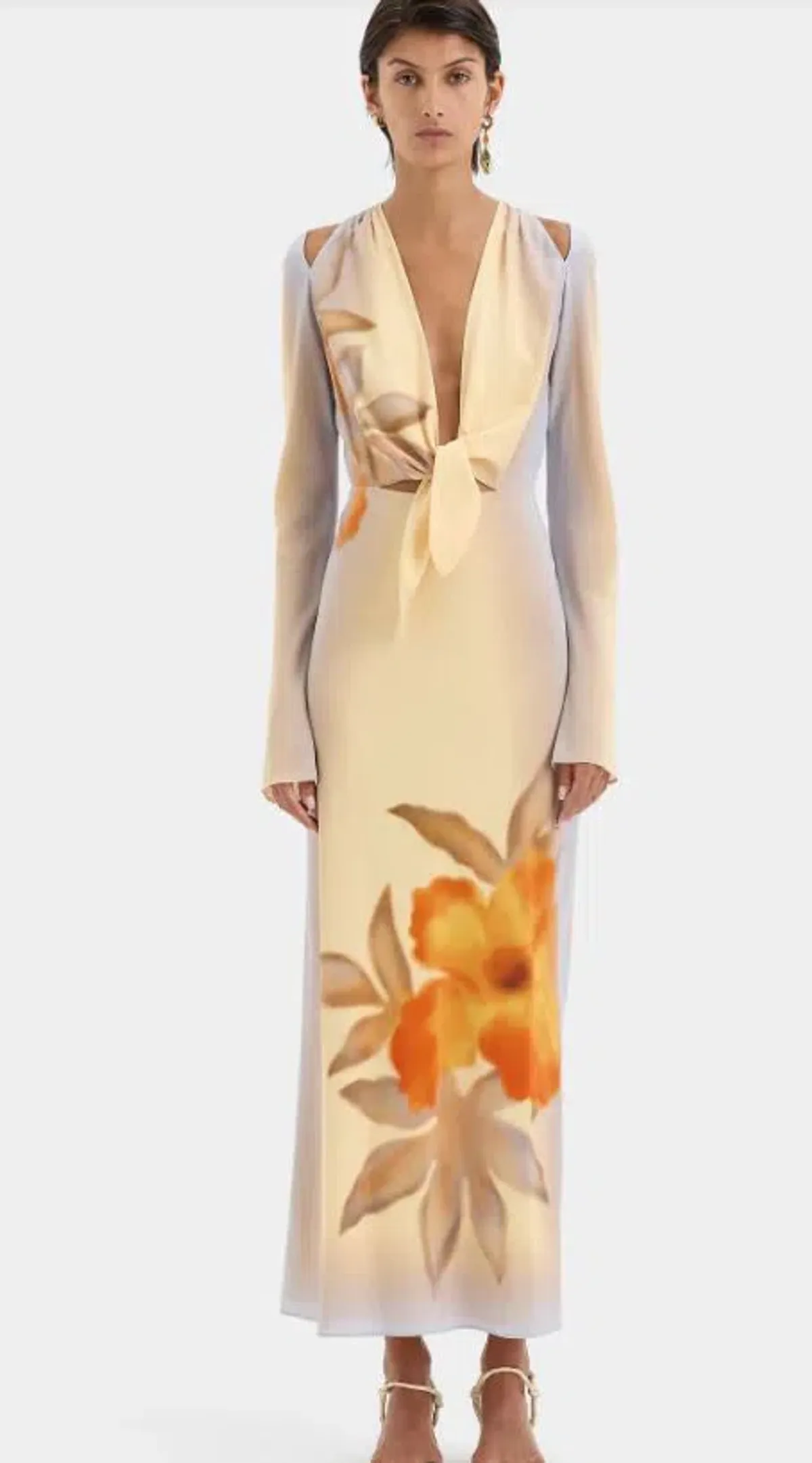 Sir Serene Scarf Midi Dress Sequoia Print Size 1 / Aus 8 for rent on The Volte - main image