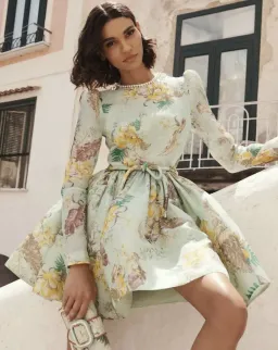 Zimmermann The Matchmaker Tulip Mini Dress in Mint Size 0/AU 8  for rent on The Volte - image 1