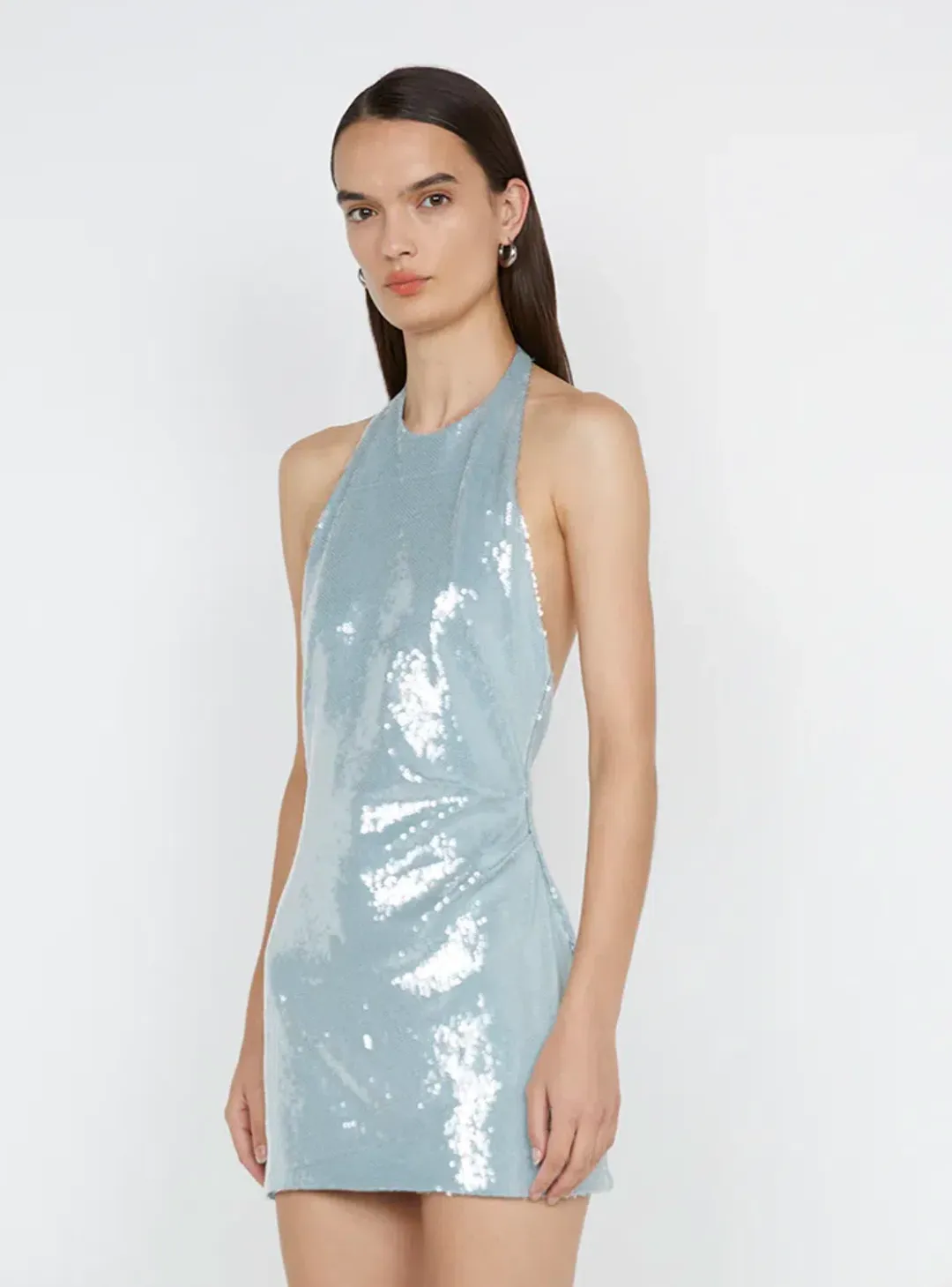 Bec & Bridge Shilou Halter Dress Silver Size Au 8 for rent on The Volte - main image