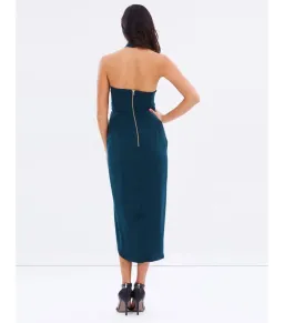 Shona Joy Knot Draped Midi Dress Green Size AU 14 for rent on The Volte - image 2