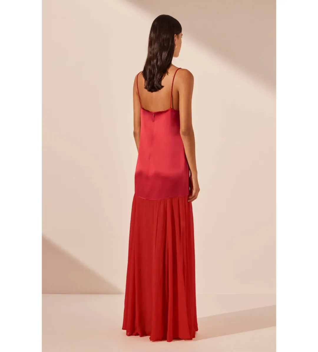 Shona Joy Moraya Dropped Waist Maxi Dress Chilli Size AU 10 for rent on The Volte - main image