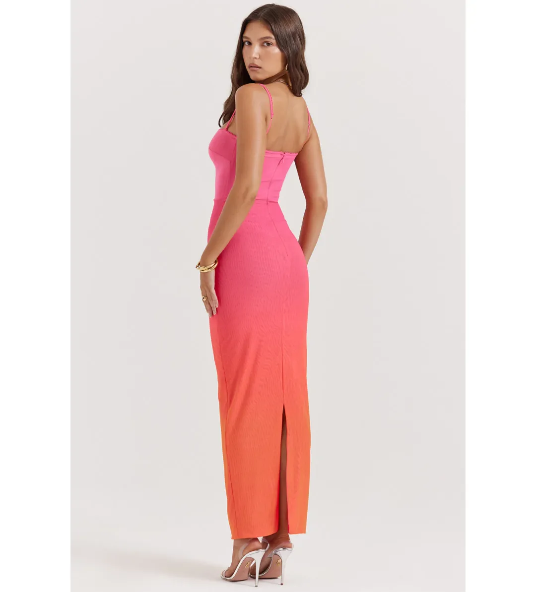 House Of Cb Calista Ombre Maxi Dress Pink  Size S / Size Au 8 for rent on The Volte - main image